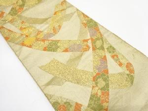 アンティーク　熨斗に菊・牡丹・古典柄織り出し袋帯（材料）